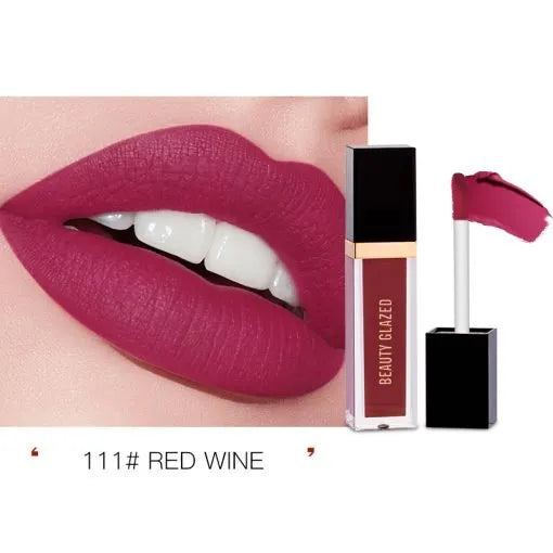 111 Red wine Beauty Glazed Matte Liquid Lipstick