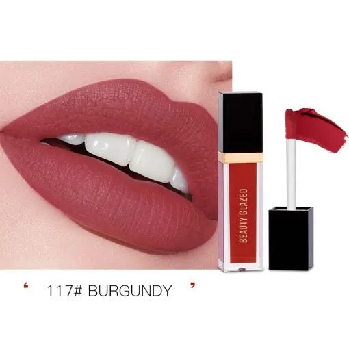 117 Burgundy Beauty Glazed Matte Liquid Lipstick