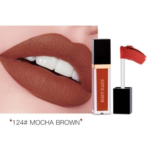 124 Mocha brown Beauty Glazed Matte Liquid Lipstick