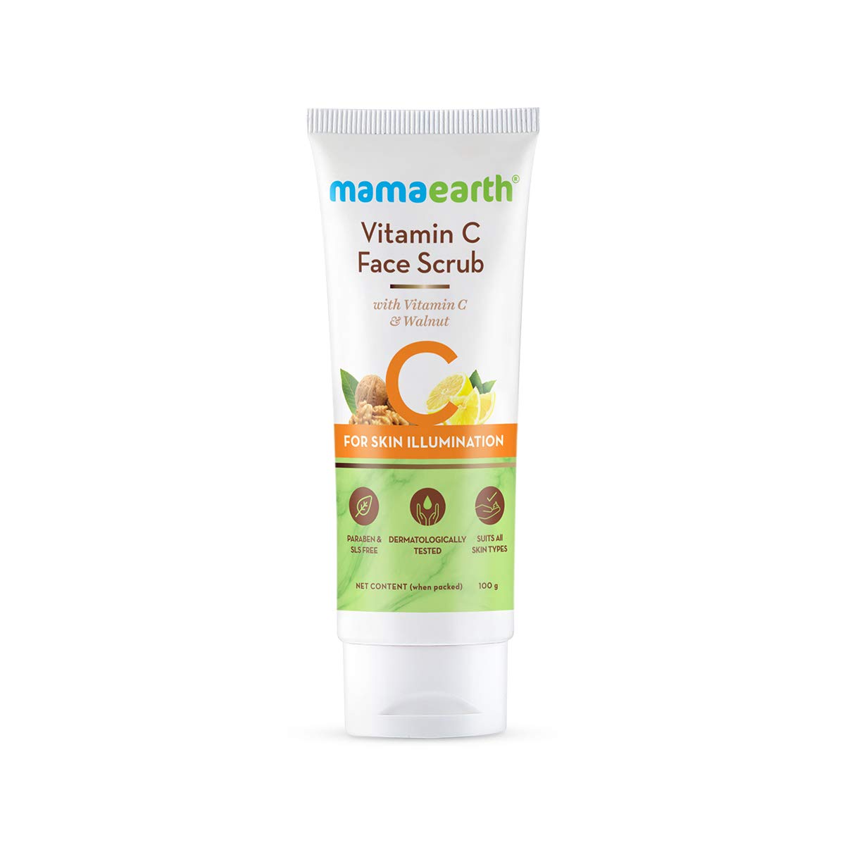 Mamaearth Vitamin C Face Scrub With Vitamin C and Walnut For Skin Illumination (100gm)