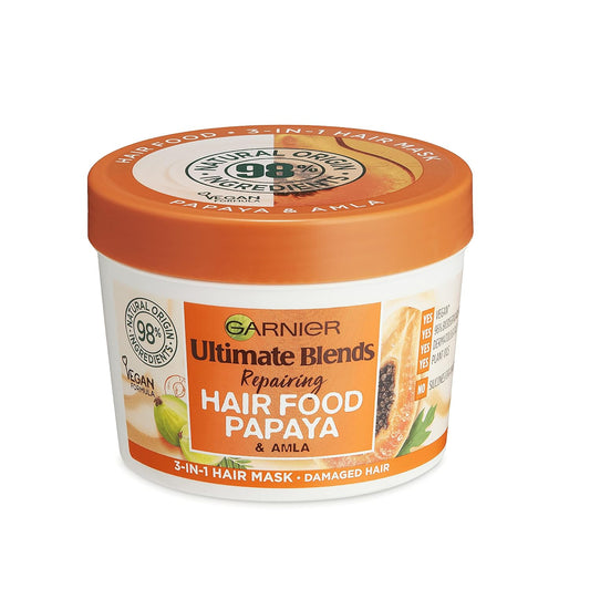 Garnier Ultimate Blends Hair Food Papaya 3-in-1 Damaged Hair Mask Treatment (390ml)