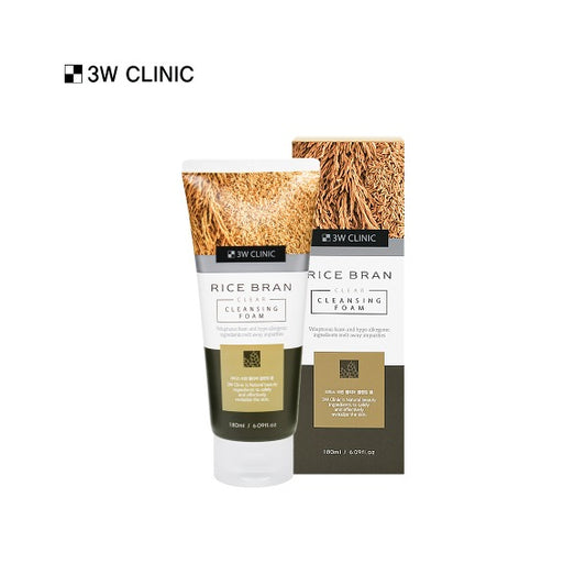 3W Clinic Rice Bran Clear Cleansing Foam 180ml