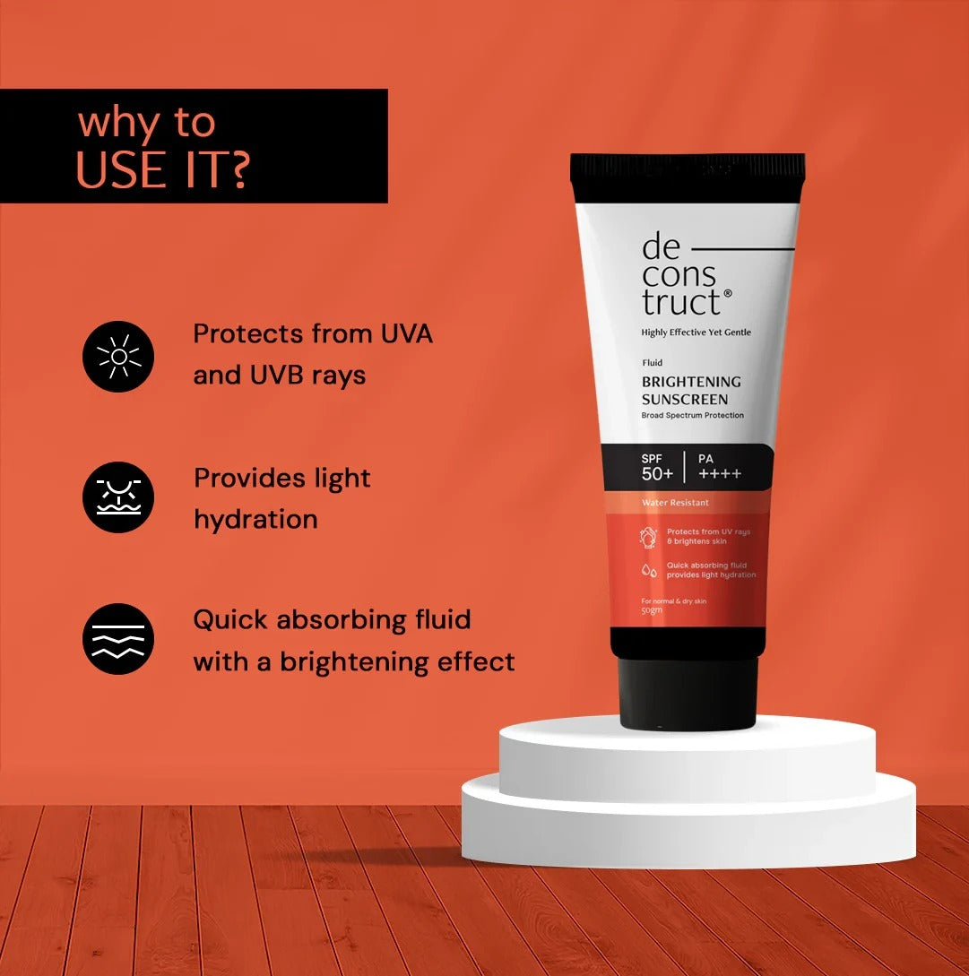 Deconstruct Fluid Brightening Sunscreen with spf 50+ PA+++ (50gm)