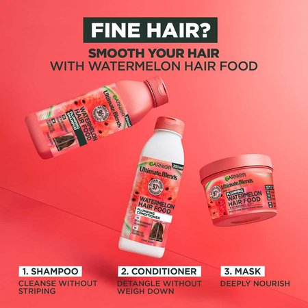 Garnier Ultimate Blends Plumping Watermelon Hair Food Shampoo (350ml)