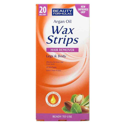 Beauty Formulas Argan Oil Wax Strips Hair Remover Legs & Body