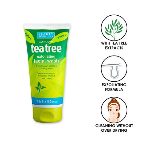 Beauty Formulas Tea Tree Exfoliating Facial Wash