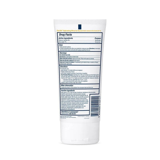 CeraVe Hydrating Mineral Body Sunscreen Broad Spectrum SPF 50 (150ml)