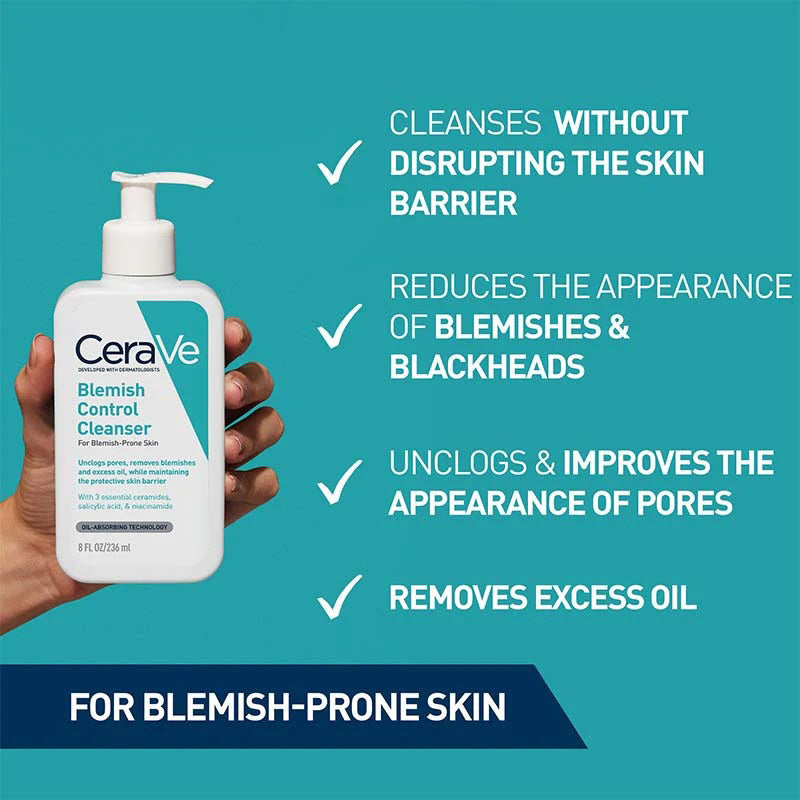 CeraVe Blemish Control Cleanser for Blemish-Prone Skin (236ml)