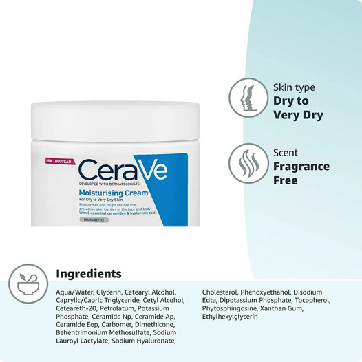 CeraVe Moisturizing Cream Dry To Very Dry Skin (454g)