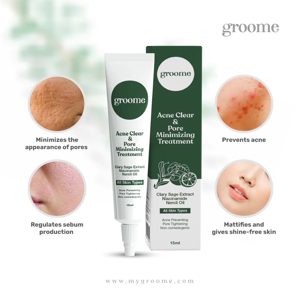 Groome Acne Clear & Pore Minimizing Treatment (15ml)