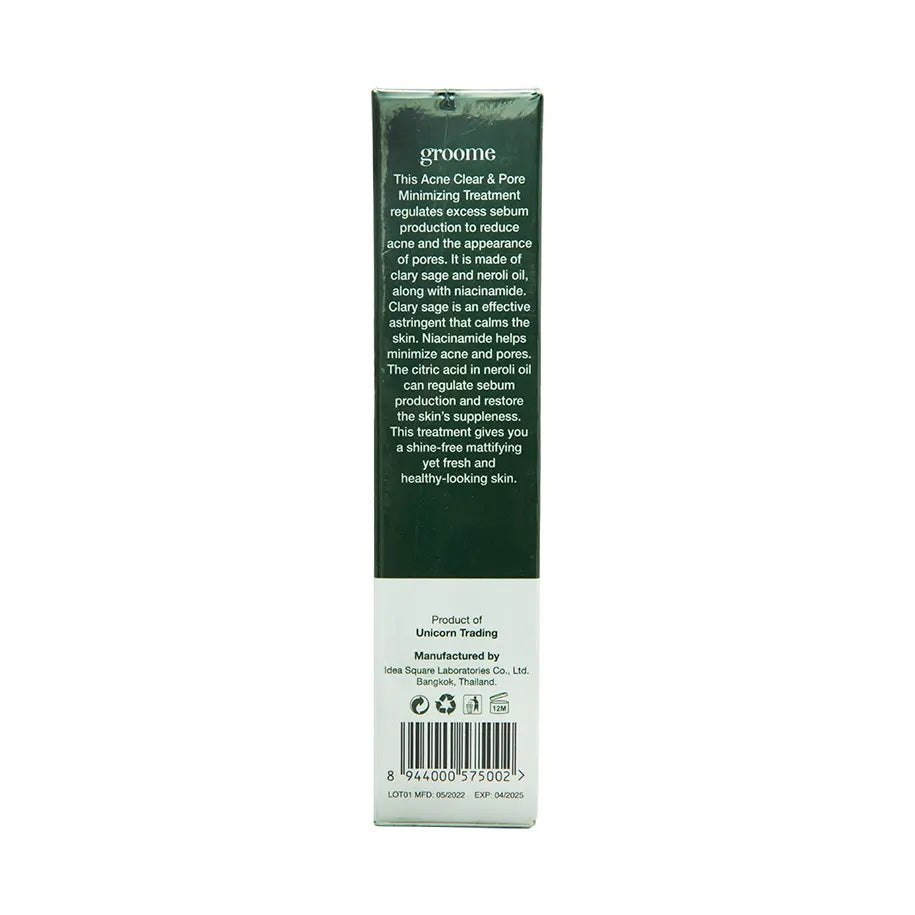 Groome Acne Clear & Pore Minimizing Treatment (15ml)