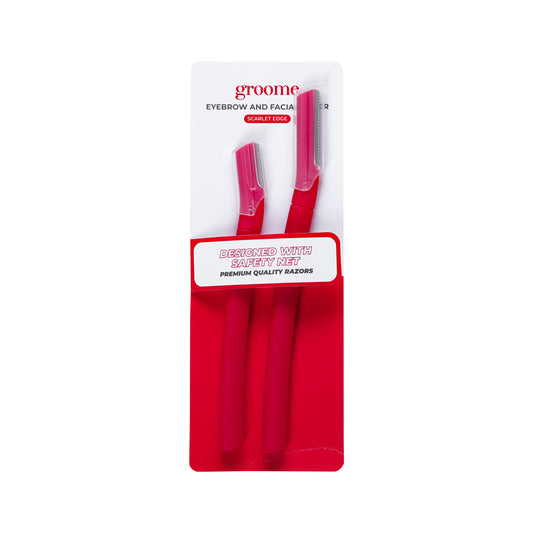 Groome Eyebrow And Facial Razor- Scarlet Edge ( 2pcs)