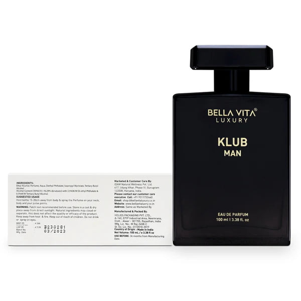 Bella Vita Klub Man Perfume (Eau De Parfum) (100ml)