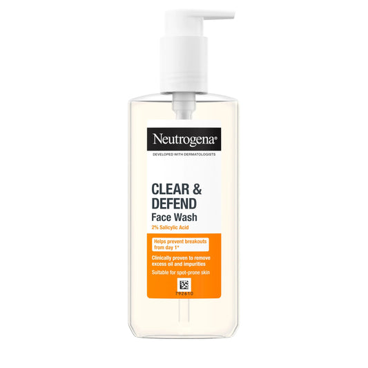 Neutrogena Clear & Defend 2% Salicylic Acid Face Wash (200ml)
