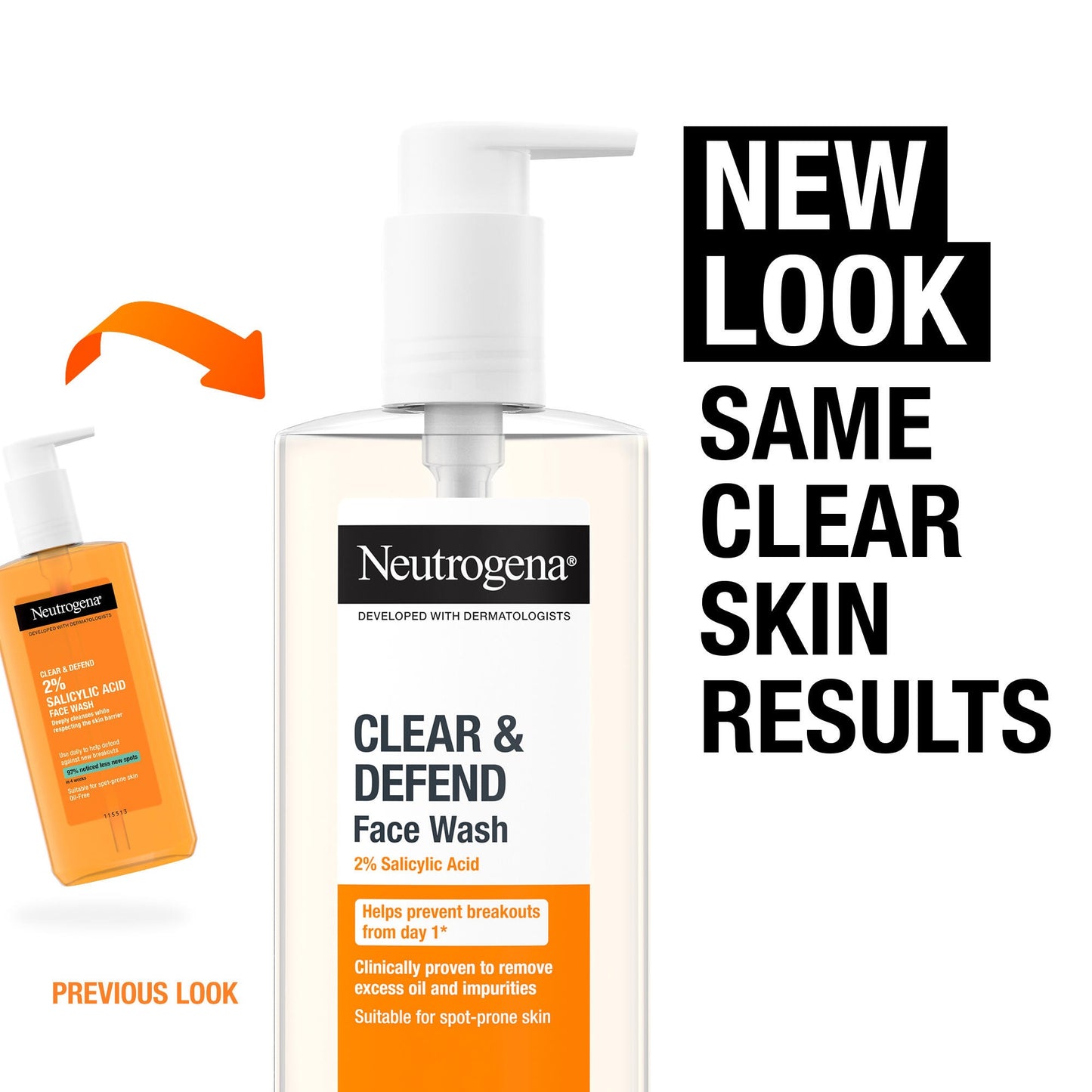 Neutrogena Clear & Defend 2% Salicylic Acid Face Wash (200ml)