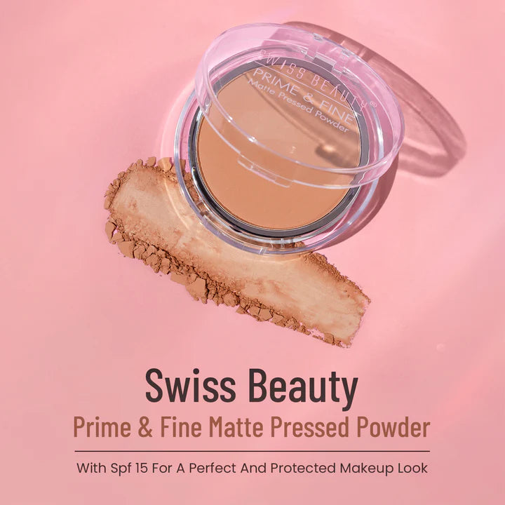 Swiss beauty Prime & Fine Matte Pressed Powder 04 (Natural-Beige)