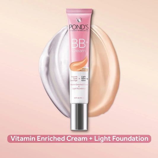 Ponds BB+ Cream Instant Spot Coverage + Light Make-up Glow Natural (18gm)