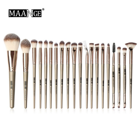 Maange 20 pcs Professional makeup Brush set – bronze Golden