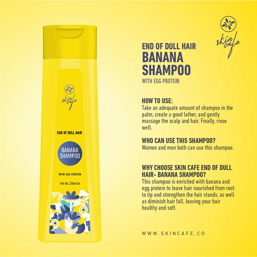 Skin Cafe End of Dull Hair Banana Shampoo with Egg Protein (250ml)