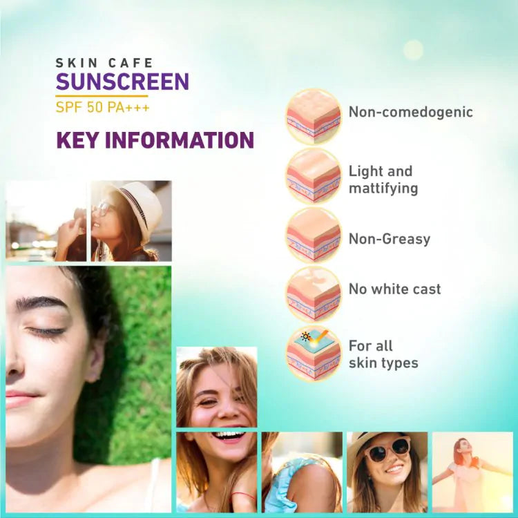 Skin Cafe Sunscreen SPF 50 PA+++ Lightweight & Non-Greasy