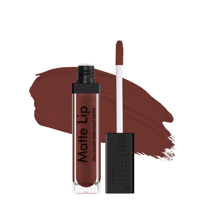 Swiss beauty Matte Liquid Lipstick - 19 (Deep Maroon)