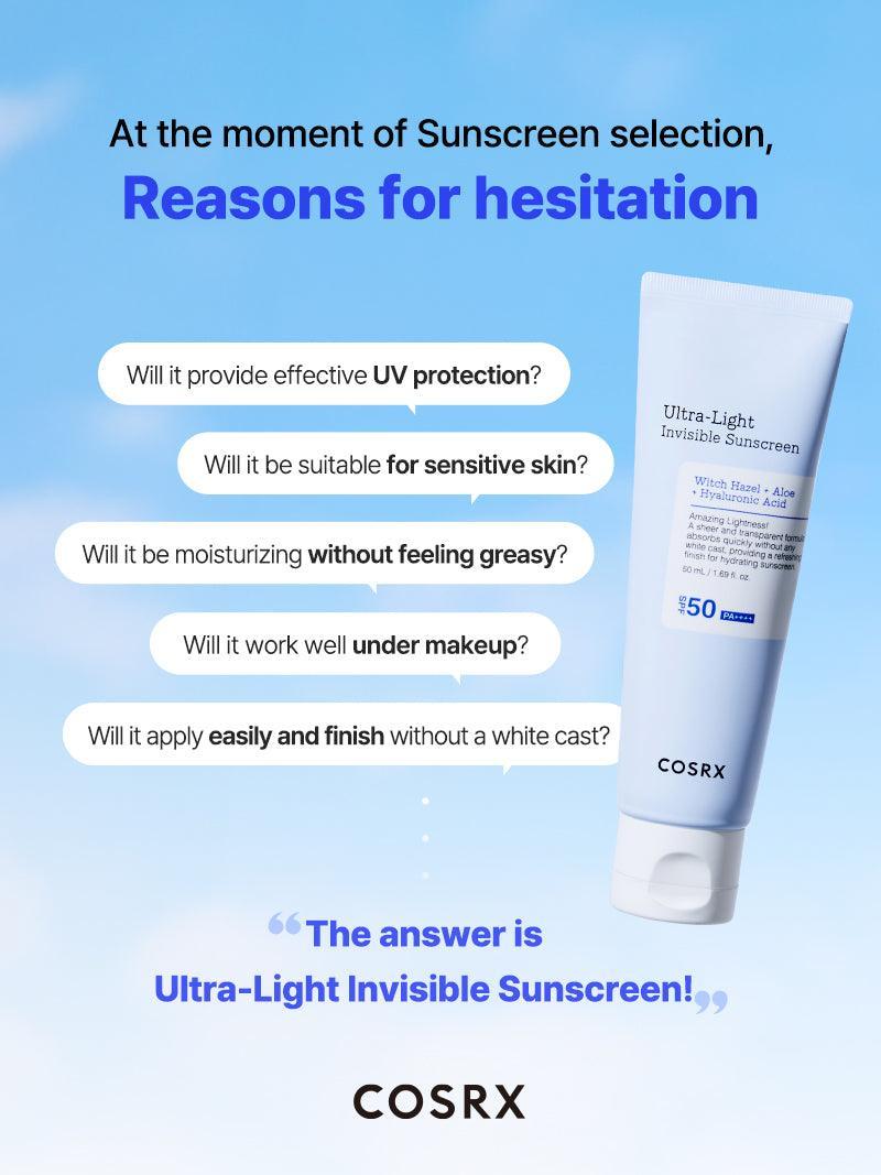 Cosrx Ultra-Light Invisible Sunscreen SPF50 PA++++ (50ml)