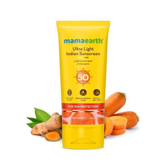 Mamaearth ultra light indian sunscreen SPF50 PA+++ (80gm)