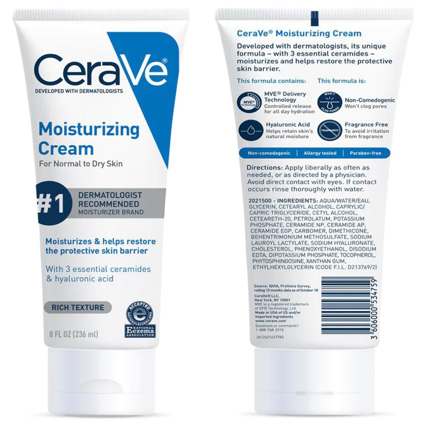 Cerave moisturizing cream normal to dry skin (236ml)