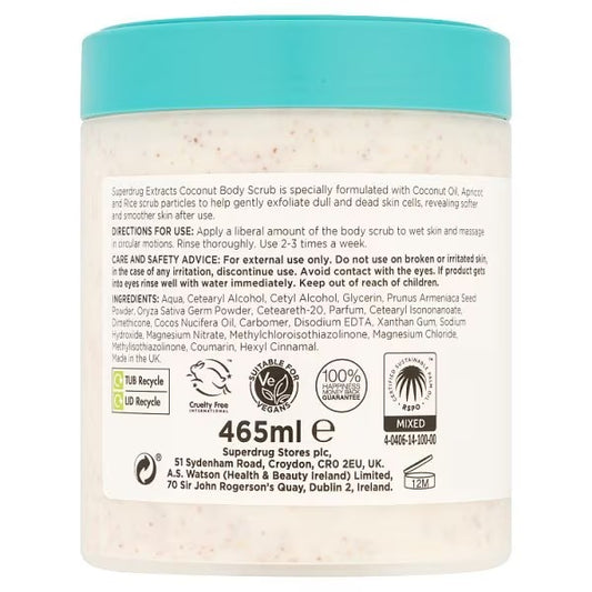 Superdrug Extracts Coconut Body Scrub (465ml)