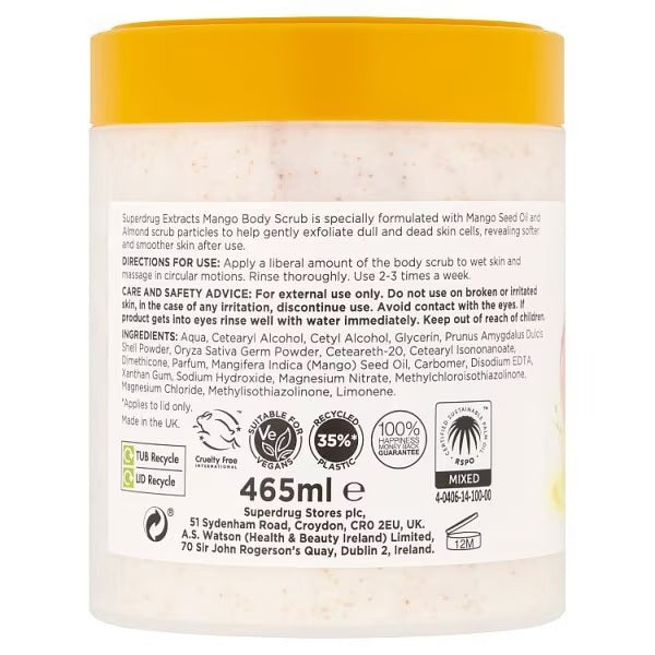 Superdrug Extracts Body Scrub Mango 465ml)