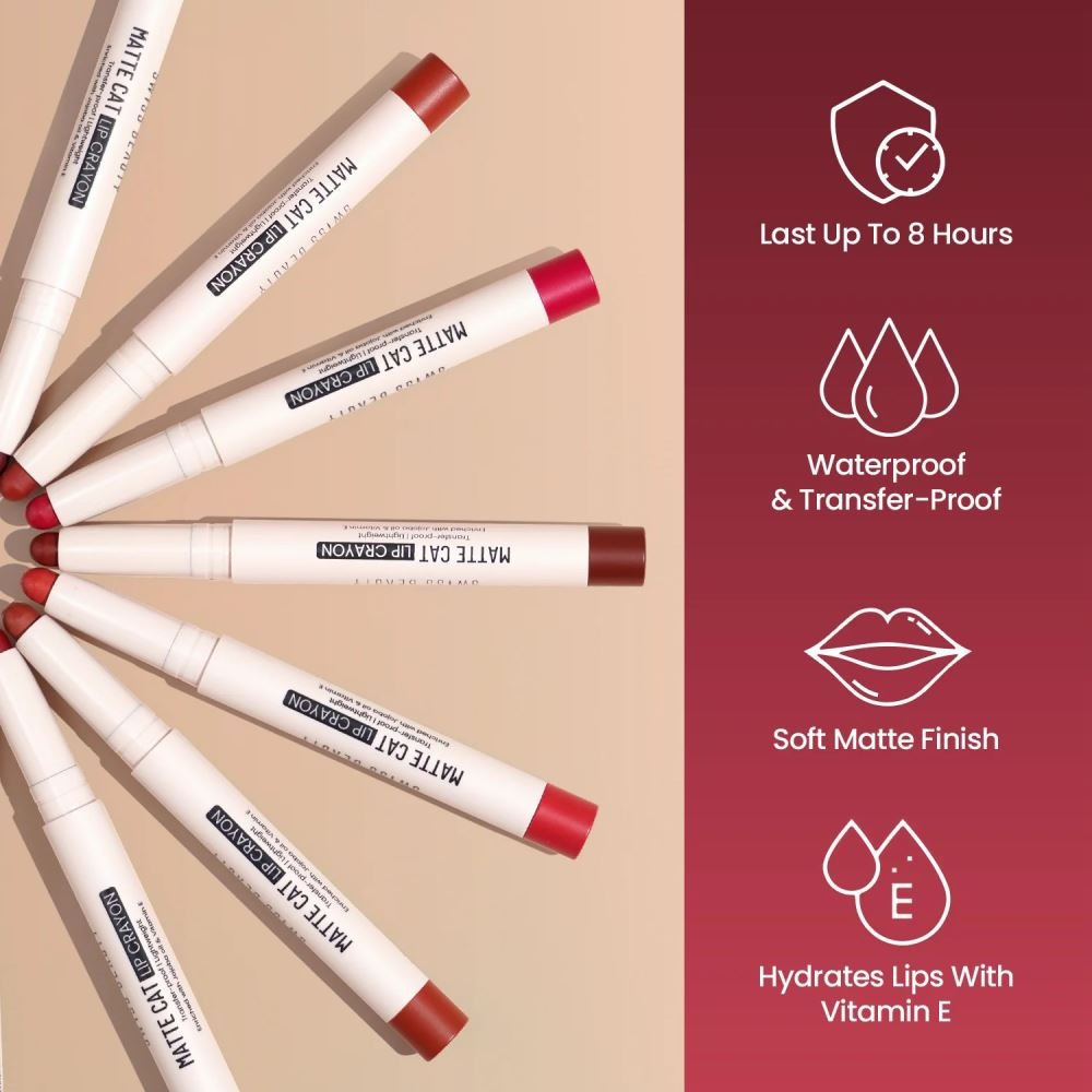 Swiss Beauty Matte Cat Lip Crayon - 03 Brick Shell