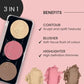 Swiss Beauty CHEEK-A-BOO 3-in-1 Face Palette BLUSHER|CONTOUR|HIGHLIGHTER - Swiss Beauty CHEEK