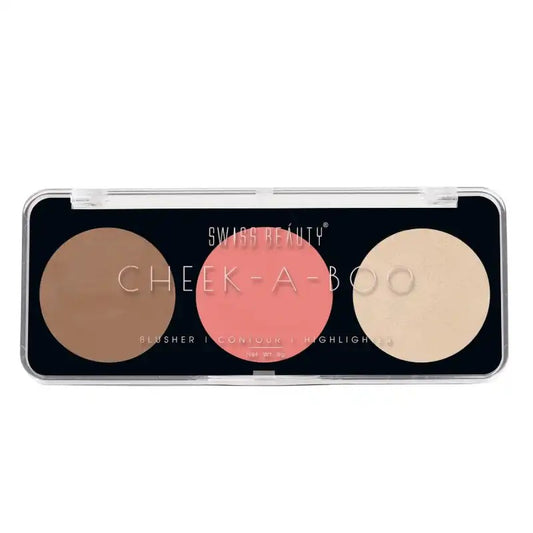 Swiss Beauty CHEEK-A-BOO 3-in-1 Face Palette BLUSHER|CONTOUR|HIGHLIGHTER - Shade 03