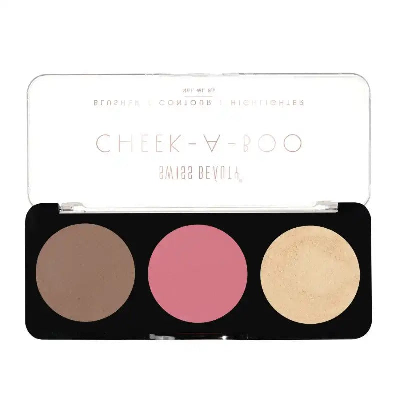 Swiss Beauty CHEEK-A-BOO 3-in-1 Face Palette BLUSHER|CONTOUR|HIGHLIGHTER - Shade 03