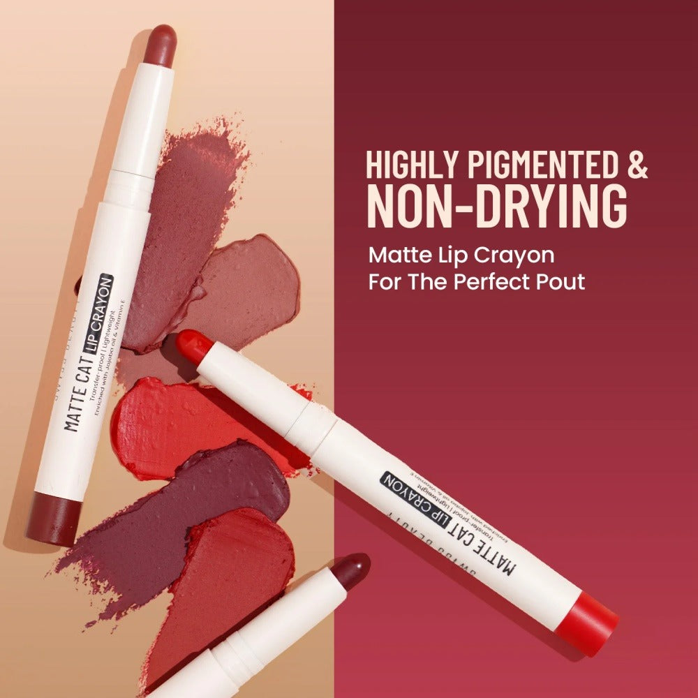 Swiss Beauty MATTE CAT LIP CRAYON - Shade 20 Chocolate