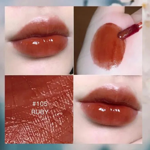 105-Ruby Beauty Glazed Sangria Red Mirrored Lip Gloss