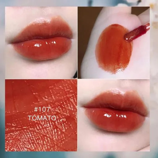 107-Tomato Beauty Glazed Sangria Red Mirrored Lip Gloss