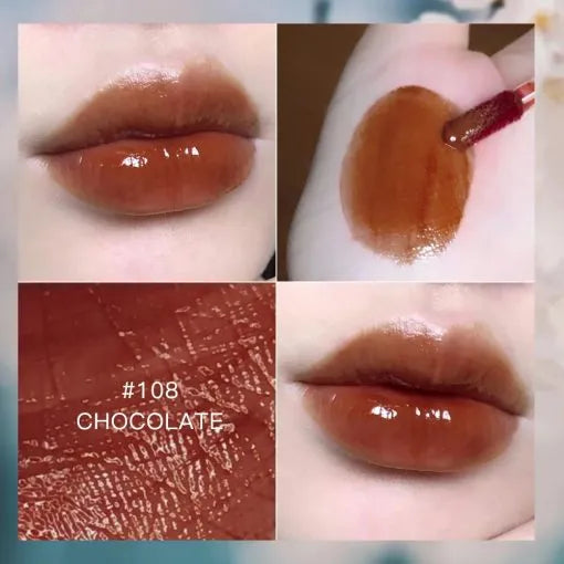 108-Chocolate Beauty Glazed Sangria Red Mirrored Lip Gloss