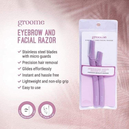 Groome Eyebrow and Facial Razor (Pack of 2pcs)