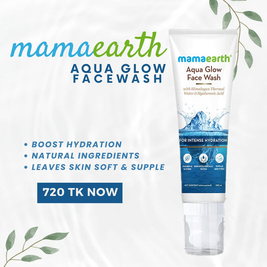 Mamaearth Aqua Glow Face Wash With Himalayan Thermal Water and Hyaluronic Acid for Intense Hydration