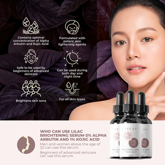 Lilac Brightening Serum with 2% Alpha Arbutin and 1% Kojic Acid