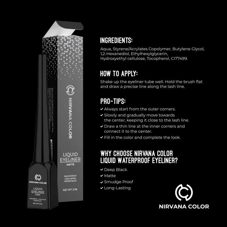 Nirvana Color Liquid Matte Eyeliner Deep Black