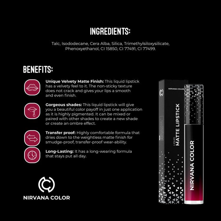 Nirvana Color Liquid Matte Lipstick – Sweet Raisin L05
